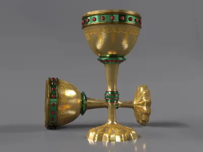 CHALICE-GOLD gold and goblet Low-poly 3D model