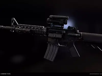 M4A1 WIREFRAME Low-poly 3D model