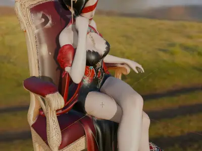 Blindfolded Empress and Free Celestial Maiden Premium Static  3D model