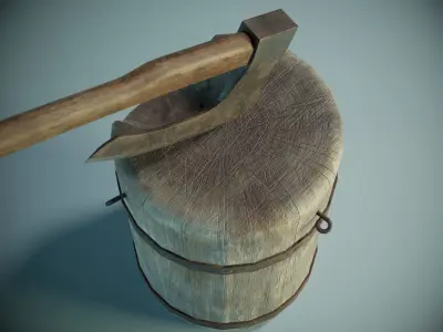  Executioner Axe Block PBR Low-poly 3D model