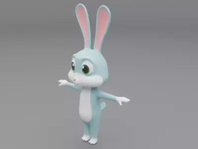 3D Bunny Cartoon 3D model