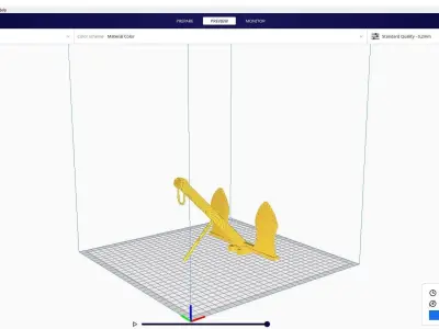 Anchor T piece of metal 3D print model