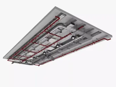 Ceiling Ventilation Pipes 16 3D model