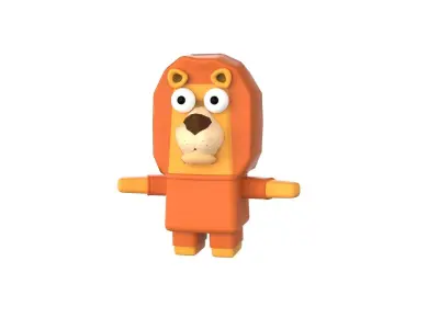 Character Animal Cartoon Pack 003 Low-poly 3D model
