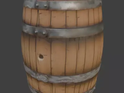 Wooden Barrel 3D Model PBR  3D model