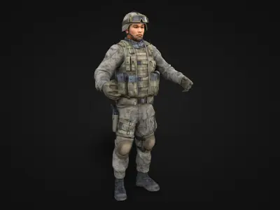 Modern soldiers 3D model