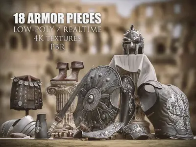 Roman Gladiator Armor Collection Low-poly 3D model