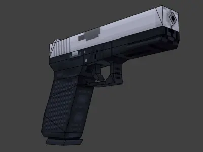 Low Poly Pistol gun Low-poly 3D model