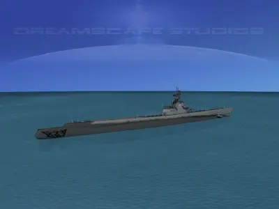 Gato Class Submarine SS246 USS Croaker 3D model