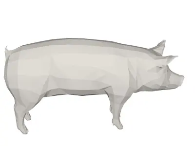 Pig- farm animal Low-poly 3D model