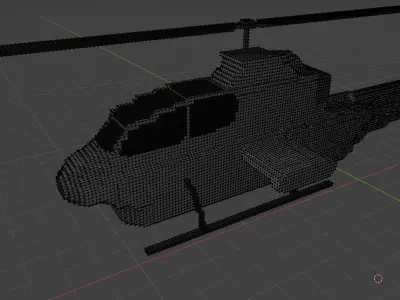 AH 1 Cobra voxel model  Low-poly 3D model