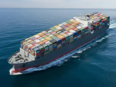 Large Modern Container Ship 10000 to 12000 TEU Full Load 3D model