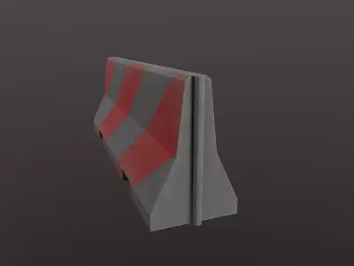 Concrete road barrier 3D low poly Low-poly 3D model