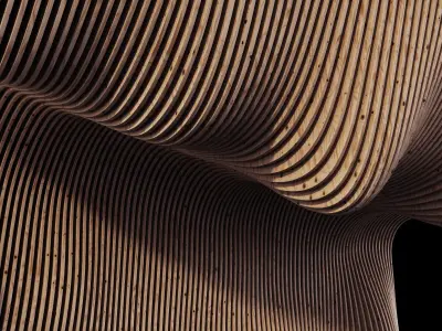 Parametric Big wall n1 part hall 3D model
