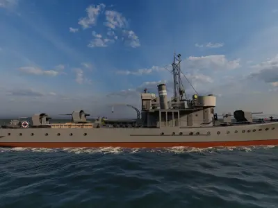 Frigate type-Warship 3D model from CGTrader