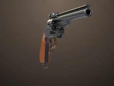 Revolver 02 Generic Black All PBR Unity UE Textures Low-poly 3D model