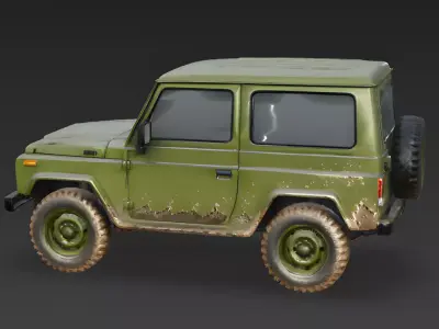 Realistic Green SUV 3D Model 3d model Low-poly 3D model