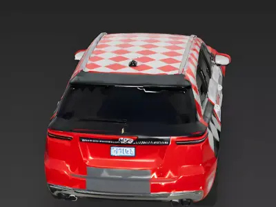 Queen of Hearts Racing SUV 3D Model Low-poly 3D model