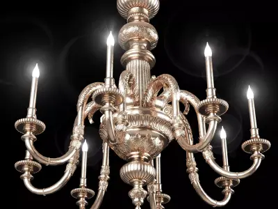 classical brass chandelier 2 3D model