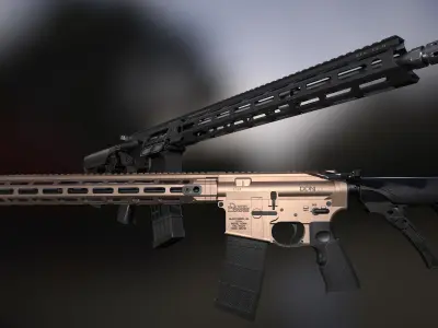 Daniel Defense DDM4V7 Low-poly 3D model