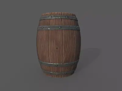 Stylized Barrel Low-poly 3D model get