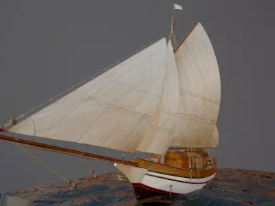 Sailing vessel - Spray - GameReady Low-poly 3D model