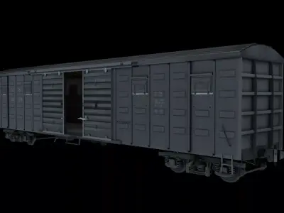 China Railway P70 Boxcar Covered Railway Freight Wagon 3D model