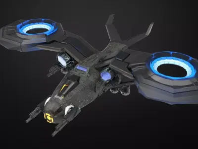 Dragon Spaceship JET Low-poly 3D model