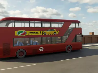 London Bus Low-poly 3D model