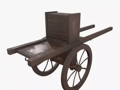 Medieval Hwacha Low-poly 3D model