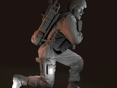 RADIO OPERATOR SOLDIER 3D print model