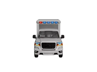 Ambulance 3D Model Emergency Medical Response Vehicle 02 3D model