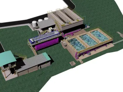 Plant wastewater treatment Free 3D model