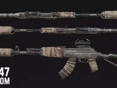 AK-47 Special Low-poly 3D model