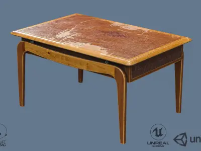 Old Cofee Table Low-poly 3D model