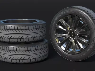 Chevrolet Alloy Wheel Rim with All Season Tire 3D model