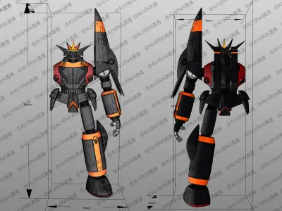 GunBuster Armor - DIY Cosplay Pepakura Foam Template Low-poly 3D model