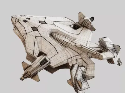Sci-Fi Shuttle Ship 3D model