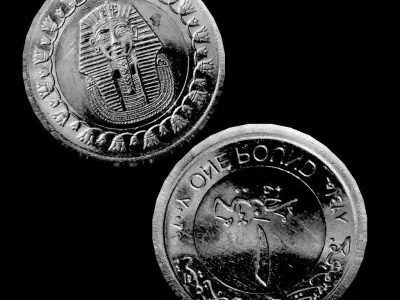 ANTIQUE EGYPT POUND COIN Low-poly 3D model