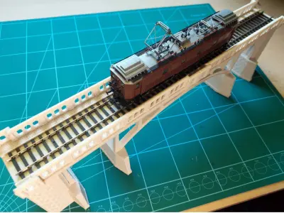 Concrete Single Track Railway Bridge 1-87 FDM 3D print model
