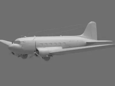 DC-3 Aeroplane 3D model