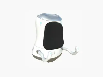 Jetpack J01 White Blue - SciFi Character Design Low-poly 3D model