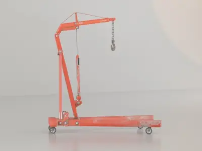 Lowpoly Manual Crane Low-poly 3D model