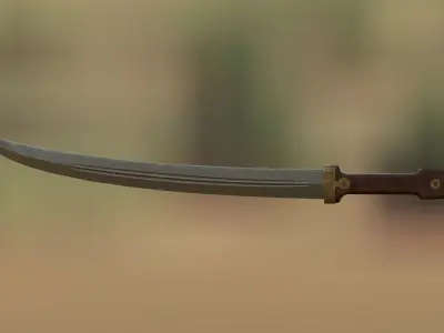 Russian WWI Bebut Kindjal Short Sword M1907 Low-poly 3D model