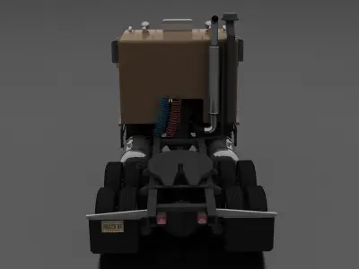 W-Series WT-9000 Semi Truck 1974 Low-poly 3D model