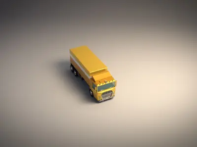 Low-Poly Cartoon Cargo Truck Low-poly 3D model