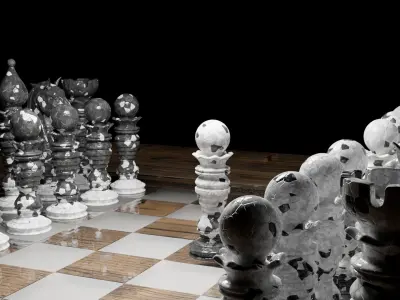 Royal Marble Chess Set 3D model