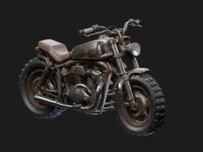 Custom Retro Motorcycle 3D model