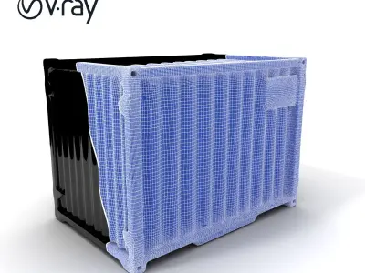 Blue Rusty Shipping Container Model Pack for D Environments a... Low-poly 3D model