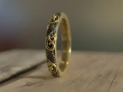 Carved design band 3D print model